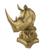Rhino Bust 36cm - Gold Finish