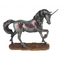 Standing Unicorn 29cm - Iridescent Pewter Finish