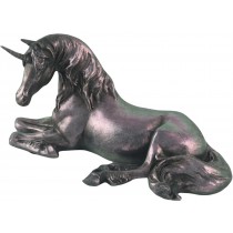 Lying Unicorn 28cm - Iridescent Pewter Finish