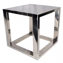Silver Cube Shaped Stool 40cm
