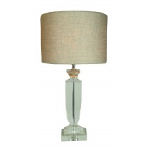 Table Lamp With Crystal Glass Clear Base 56cm
