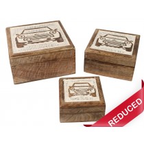 Set of 3 Car Boxes 17.8cm
