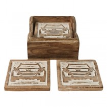 Set of 6 Car Coasters 11cm