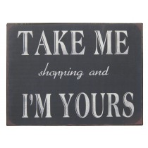 Metal Plaque 'Take me shopping' 35cm