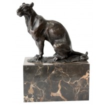 Lioness Bronze Sculpture On Marble Base 18cm