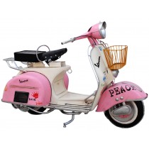 Vintage White and Pink Scooter Motorcycle Decoration - 160cm