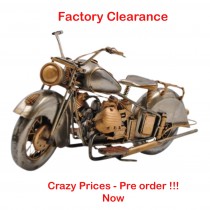 34cm Bare Metal Motorbike With Copper Highlights  - PRE-ORDER