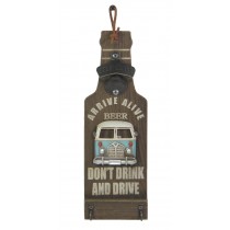 Camper Van Design Wall Bottle Opener - 32cm