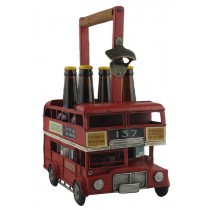 Red Double Decker Bus Bottle Carrier - 37cm