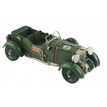 Vintage Brooklands Blower Racing Green Car - 23cm 