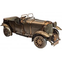 Vintage Brooklands Blower Racing Car - Polished Metal - 32cm