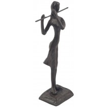 17cm Flute Figurine Bronze Finish / Cast Iron