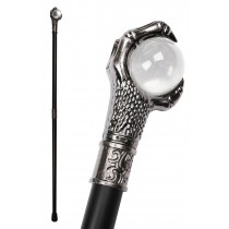 Clear Ball Claw (Glass) Swagger Cane / Walking Stick - 93.5cm