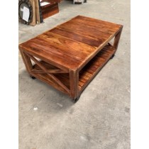 Acacia Lisbon Coffee Table On Wheels( Refurbished)