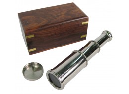 Mini Telescope In Box Sheesham Wood - 12cm