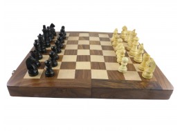 Sheesham Wood - Folding Chess Board with Pieces 30cm