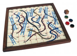 Snakes & Ladders Game - Sheesham Wood - 25.8cm