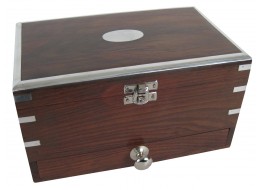 Sheesham Wood Jewellery Box with Drawer & Mirror 22.5cm