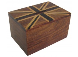 Union Jack Money Box Sheesham Wood - 12.8cm