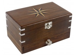 Wooden Star Design Jewellery Box 22.5cm