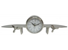 Aeroplane Design Table Clock Nickel Finish 45cm