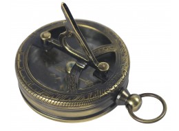 Pocket Sundial & Compass in Brass - 8.2cm