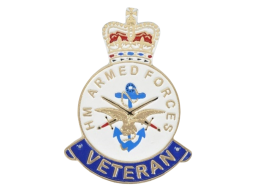 HM Armed Force Veteran Badge Wall Cast Iron Sign / Plaque - 25cm