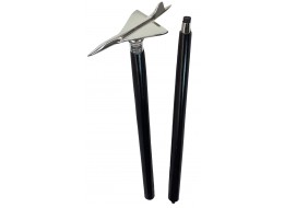 Concorde Model Walking Stick - Nickel Plated  Aluminium - Mango Wood - 91cm