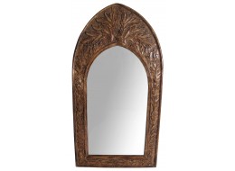 Mango Wood Gothic Mirror Leaf Design - Small 61cm
