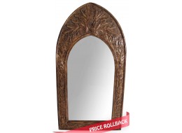 Mango Wood Gothic Mirror Leaf Design - Small 61cm