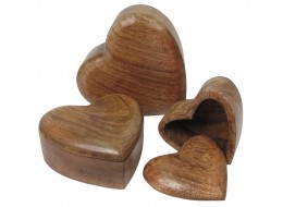 Plain Heart Shaped S/3 Boxes 21.5cm