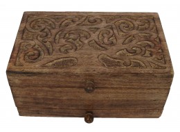 Mango Wood Tree Of Life Design Jewellery Box 25cm