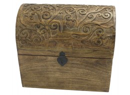 40cm Mango Wood Tree Of Life Design Wine Box (Holds 6)