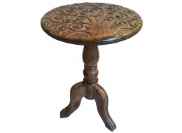 Mango Wood Tree Of Life Wine Table 56cm