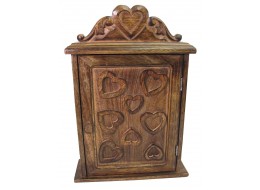 Mango Wood Heart Design Key Box 38cm