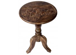 Mango Wood Elephant Design Wine Table 56cm