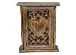 Mango Wood Heart Key Box 30.5cm