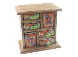 20.5cm Mango Wood Ceramic 6 Drawer Almirah (2 Sizes Of Drawer)