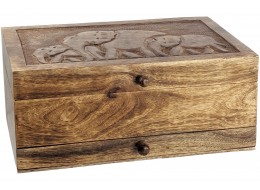 Mango Wood Elephant Vanity Box 33cm