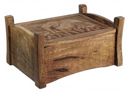 Mango Wood Elephant Jewel Box 27cm