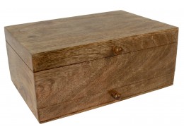 Mango Wood Large Plain Vanity Box 33cm