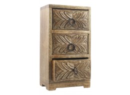 Mango Wood 3 Drawer Leaf Chest 28cm