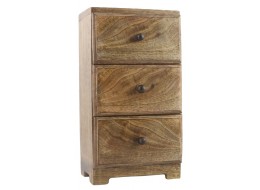 Mango Wood 3 Drawer Plain Chest - 28.5cm