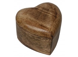 Mango Wood Heart Trinket Box - Small 6.7cm  *Batches of 6*