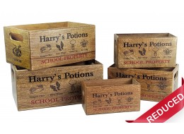 Set of 5 Mango Wood Harry's Crates 34cm