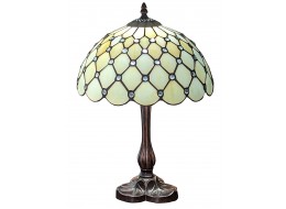 Cream Jewelled Tiffany Table Lamp (Medium) 43cm