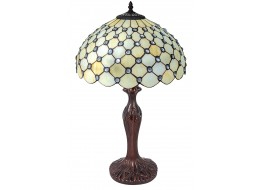 Cream Jewelled Tiffany Table Lamp 59cm (Large)