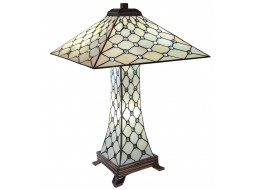 Cream Jewelled Tiffany Pyramid Lamp 59cm