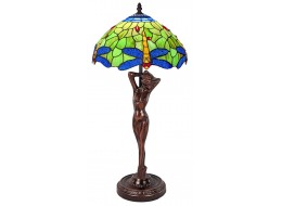Dragonfly Tiffany Lamp With Lady Base 52cm With 33 Dia 