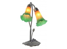 Double Lily Lamp Amber/Green - 40cm